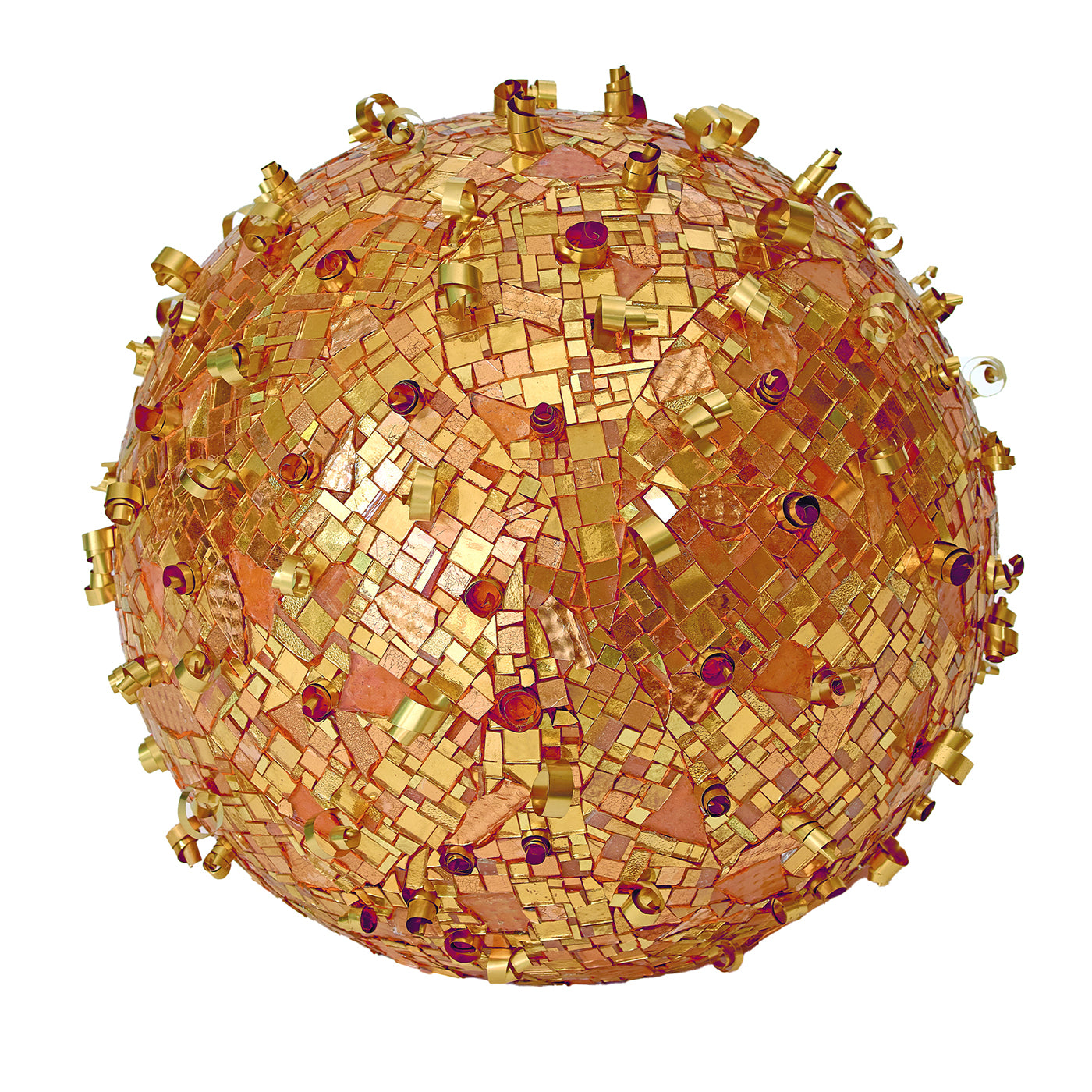 Scultura sferica in mosaico dorato Transizione - Vista principale