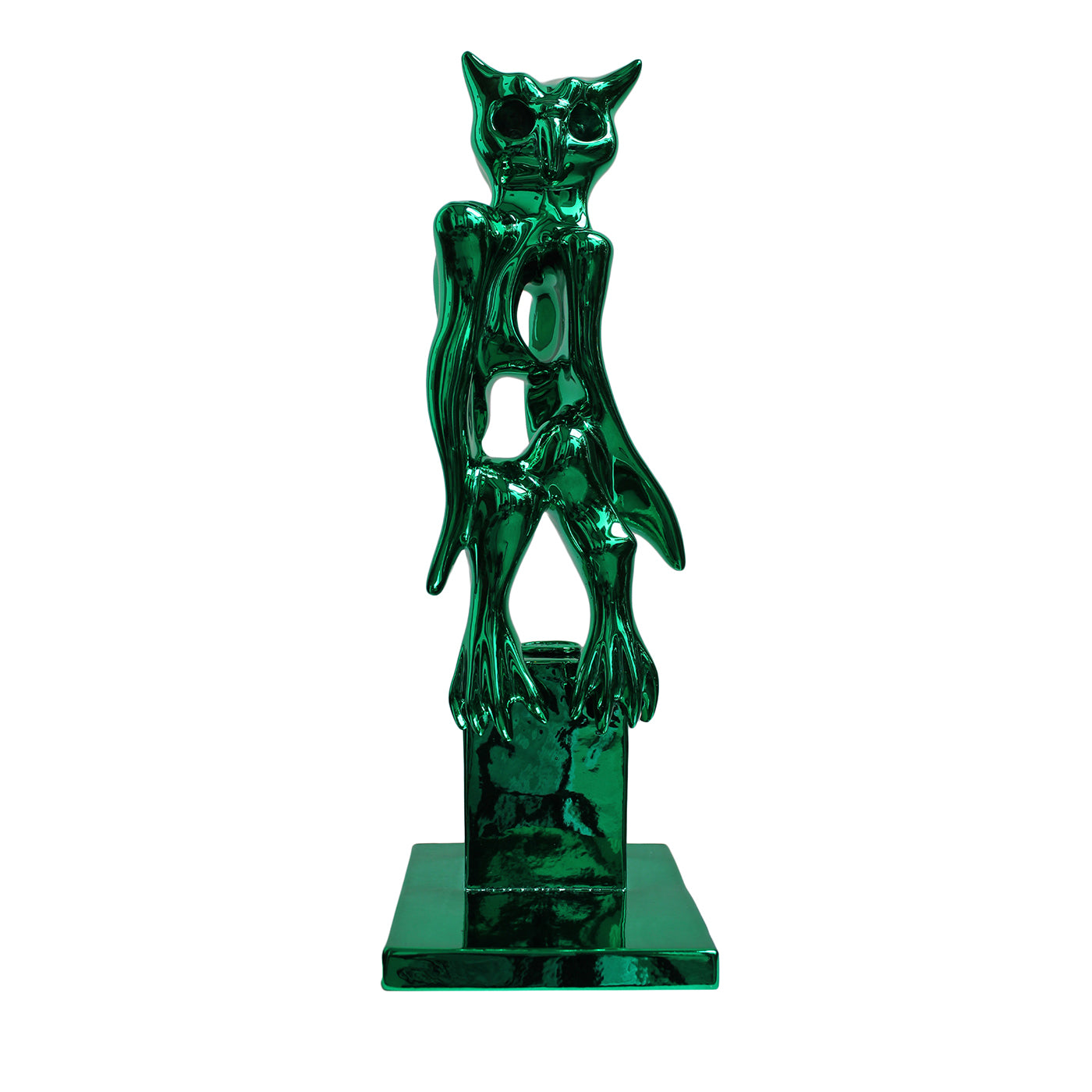 Grüne PoPOwl-Skulptur  - Hauptansicht