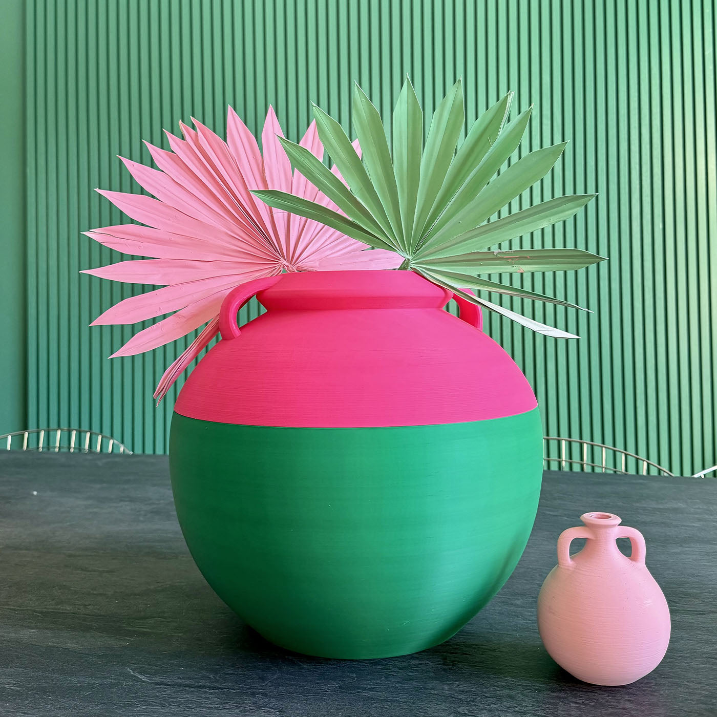 Numa XXL Emarald and Pink Pot Vase - Alternative view 1